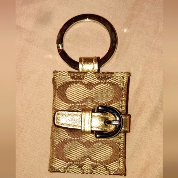 VINTAGE NEW COACH SIG C PICTURE FRAME BAG CHARM/ KEY CHAIN RING MINIATURE WALLET - Picture 3 of 4